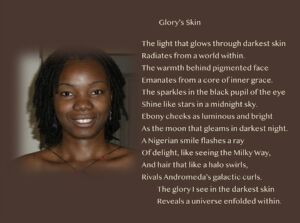 Glory’s Dark Skin, a poem by Roger Davis with a photograph by Ridden Foxhall